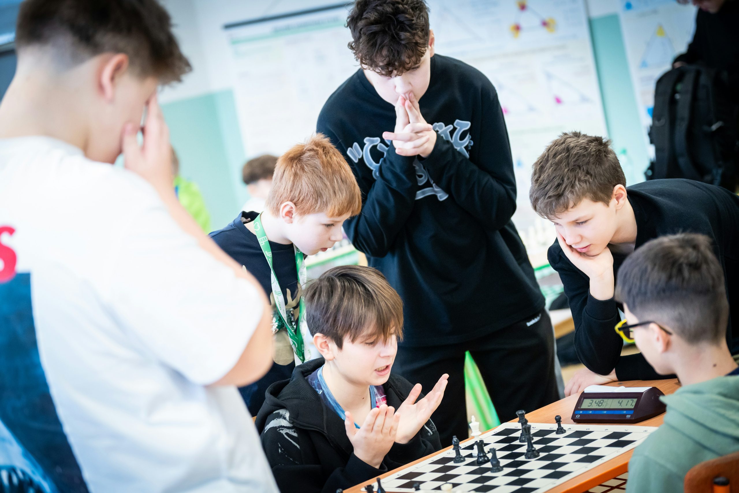 Children taking part in a ChessCraft classroom session
